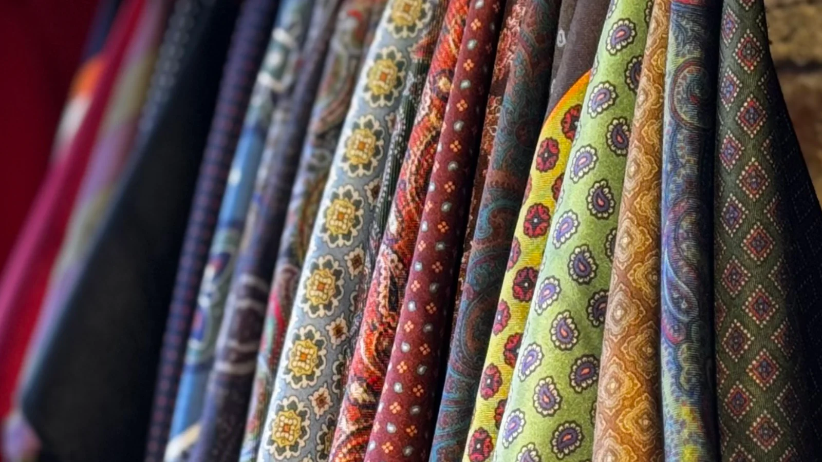 A row of pocketsqaures