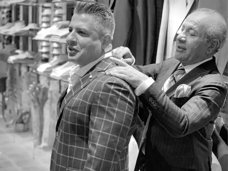 Tailored suits on display